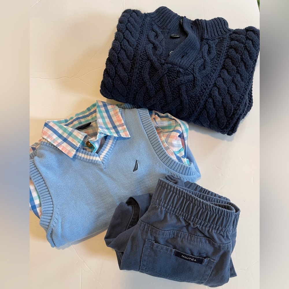 Náutica and Baby Gap 3 piece set, top, bottom and sweater